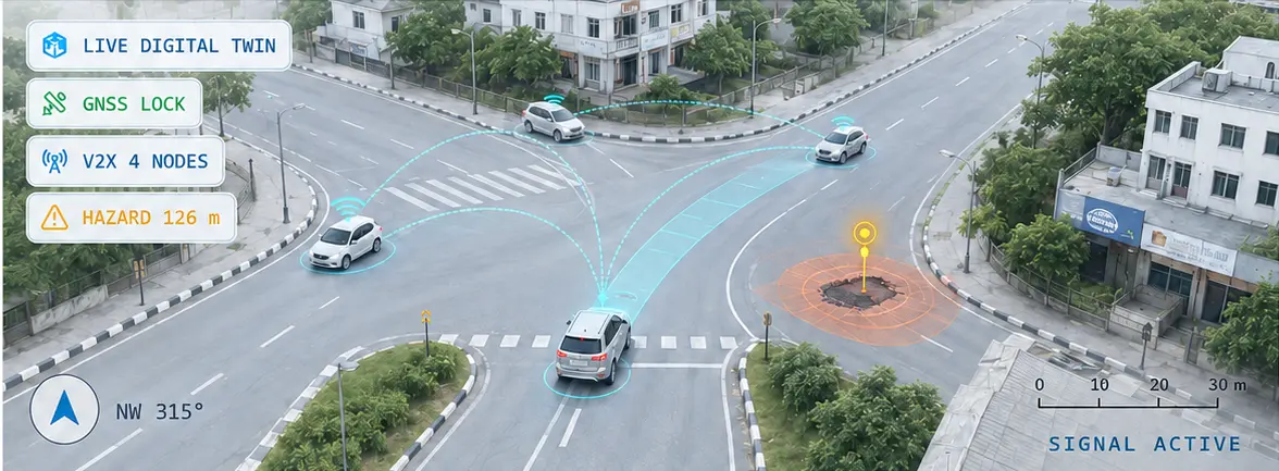 SVI digital twin at a connected urban junction in light mode